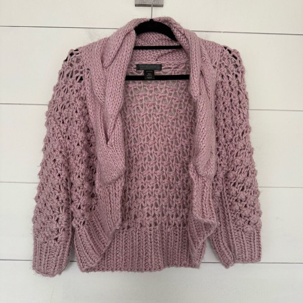 Metropark Women’s Large Pink Acrylic Sweater Cardigan
